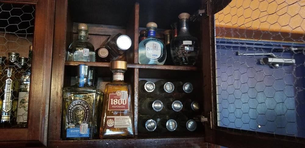 Tequila shelf at Ajuúa! bar